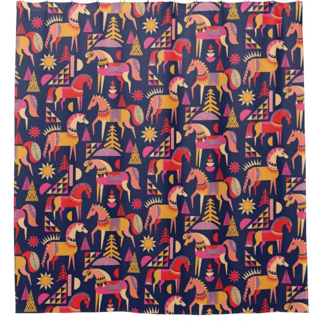 Rideaux De Douche Chevaux Scandinaves : Décoration Décorative Sans C (Devant)