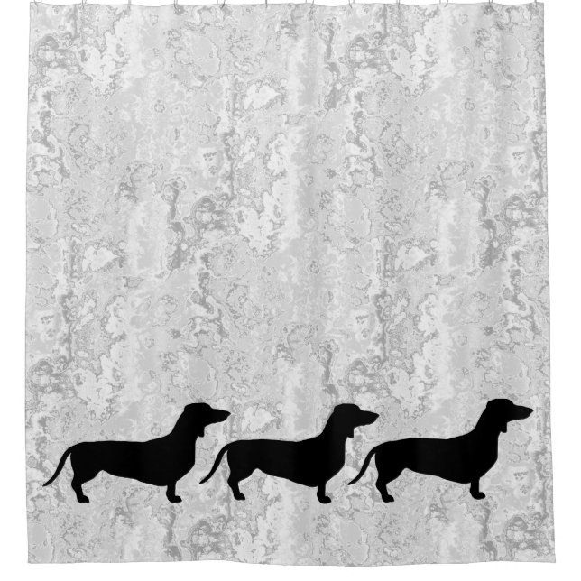 Rideaux De Douche Cheveux courts Dachshund - Silhouette 1 (Devant)