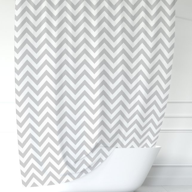 Rideaux De Douche Chevron gris et blanc (Créateur téléchargé)