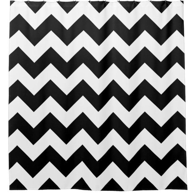 Rideaux De Douche Chevron noir blanc (Devant)