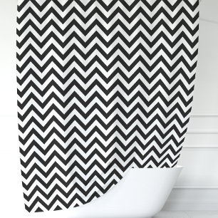 Rideaux De Douche Chevron Noir et Blanc