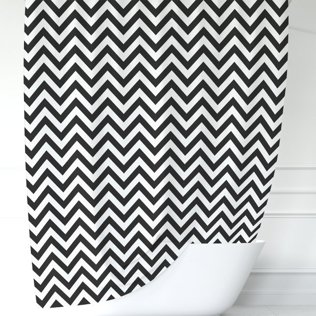 Rideaux De Douche Chevron noir et blanc (Créateur téléchargé)