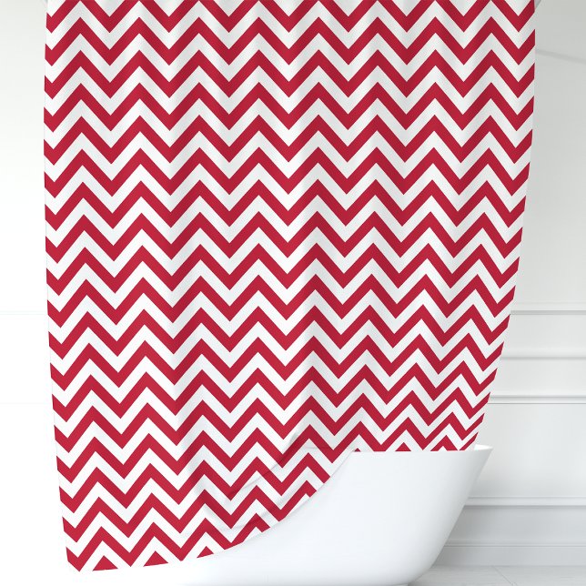 Rideaux De Douche Chevron Rouge et Blanc (Créateur téléchargé)