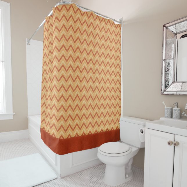 Rideaux De Douche Chevron Toscan (En situation)