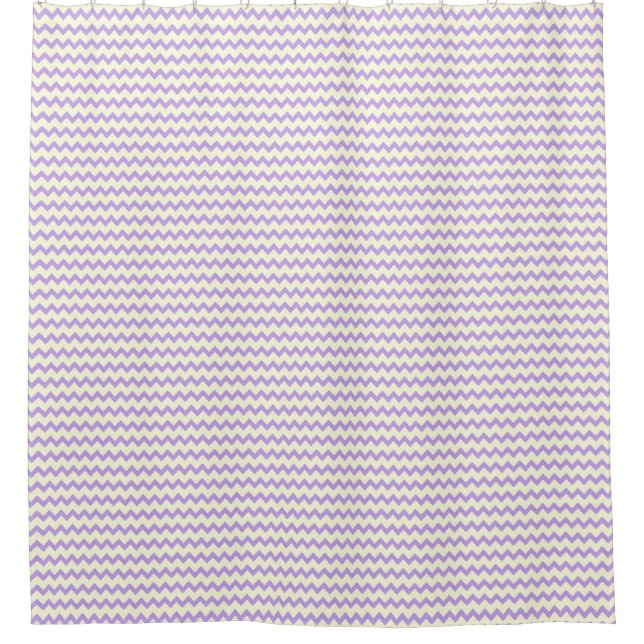 Rideaux De Douche Chevron zigzag motif lilas violet crème (Devant)