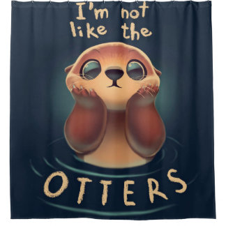 Rideaux De Douche Chibi Otter | Otter Lover | Pun de Otter mignon