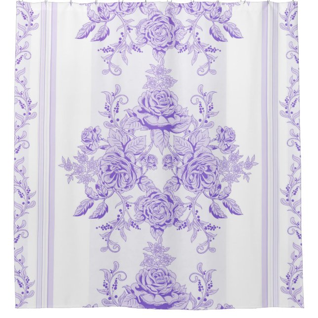Rideaux De Douche Chic de Chabby, lavande, toile, motif, floral, Vic (Devant)