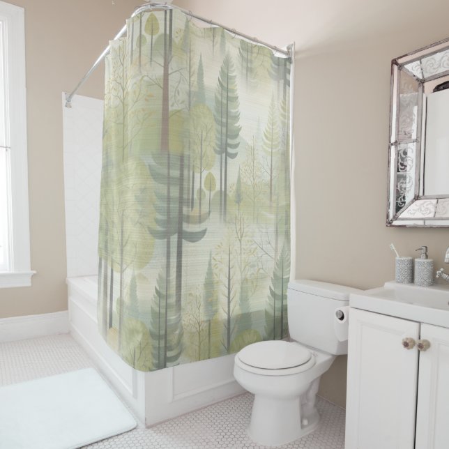 Rideaux De Douche Chic, Elegant Crèmes & cuir texture fleur look (En situation)