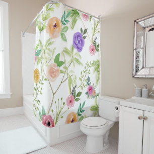 Rideaux De Douche Chic Floral Décontracté