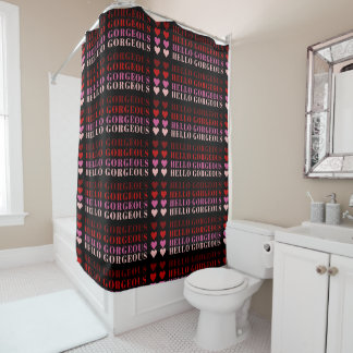Rideaux De Douche Chic Mignon Bonjour Magnifique Rouge Rose Fuchsia