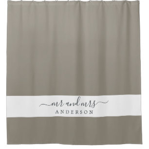Rideaux De Douche Chic Newlysée M. Mme Gray Monogram