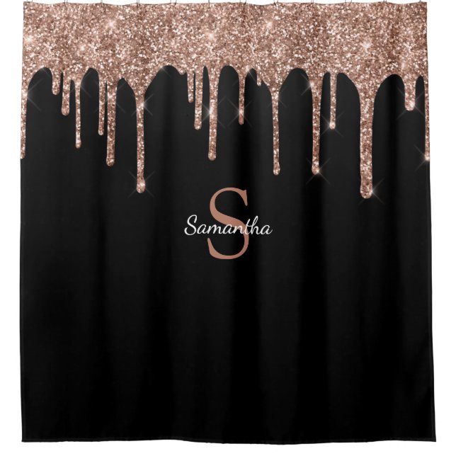 Rideaux De Douche Chic Rose Gold Parties scintillant Drives Sparkle  (Devant)