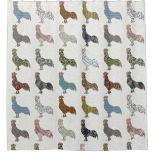 Rideaux De Douche Chicken Rooster Coloré ferme Motif