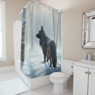 Rideaux De Douche Chien à neiger belge Noël