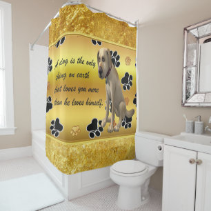 Rideaux De Douche Chien adorable se reposant avec une citation