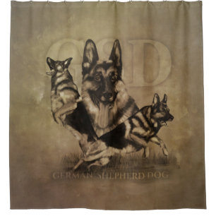 Rideaux De Douche Chien berger allemand - Collage GSD