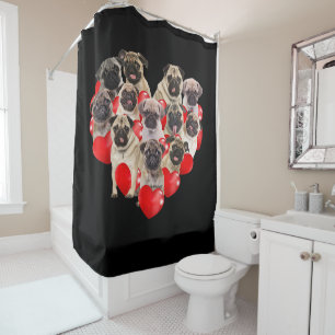 Rideaux De Douche Chien Carlins Chien Coeur Cadeau de la Saint-Val