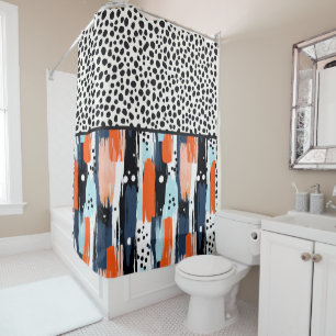 Rideaux De Douche Chien dalmate moderne Motif Abstrait