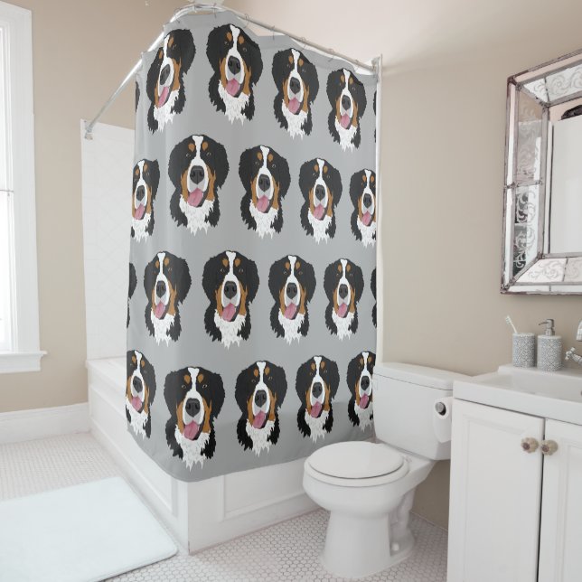 Rideaux De Douche Chien de montagne bernois (En situation)