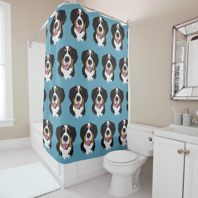 Rideaux De Douche Chien de montagne bernois (En situation)