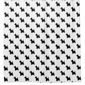 Rideaux De Douche Chien de Scottie de Terrier d'écossais en noir et