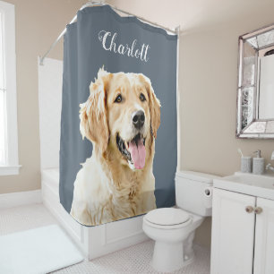 Rideaux De Douche Chien d'or retriever personnalisé Chien dessiné pe