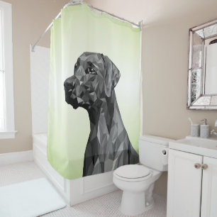 Rideaux De Douche Chien géométrique gris Vert