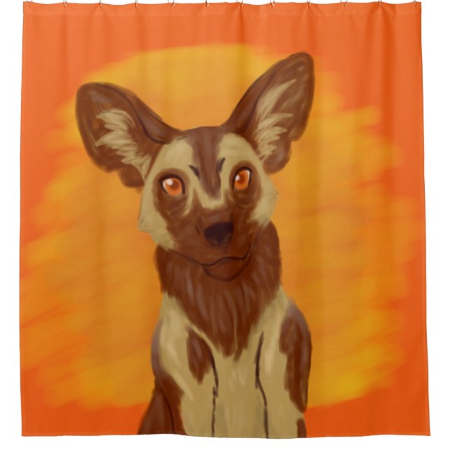 Rideaux De Douche Chien sauvage africain (Devant)