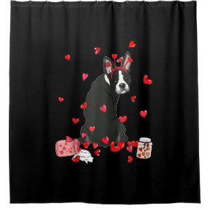 Rideaux De Douche Chien Valentine Cadeau mignonne Boston Terrier Val
