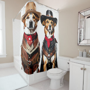 Rideaux De Douche Chiens de cowboy