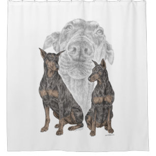 Rideaux De Douche Chiens de Doberman noir et tan