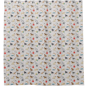 Rideaux De Douche Chiens mignons Design Motif Blanc