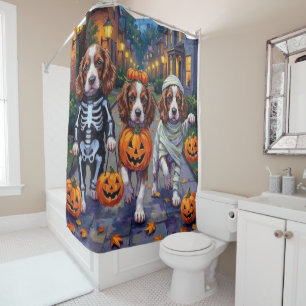 Rideaux De Douche Chiens Springer Spaniel en costumes d'Halloween