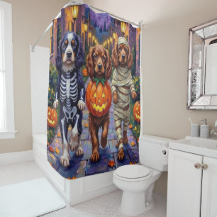 Rideaux De Douche Chiens Sussex Spaniel en costumes d'Halloween