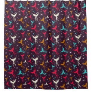 Rideaux De Douche Chiffre motif d'oiseaux de Phoenix