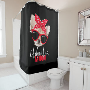 Rideaux De Douche Chihuahua Chien Maman Lunettes de soleil Chien mig