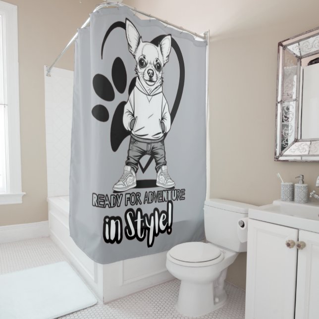 Rideaux De Douche Chihuahua Couture : Édition Style de rue (En situation)