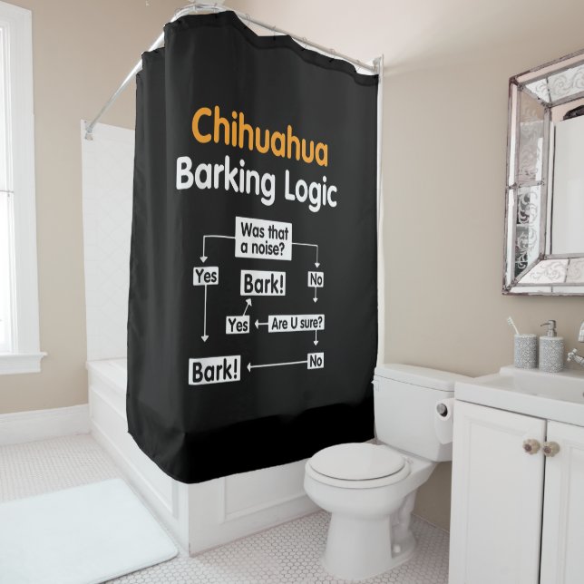 Rideaux De Douche Chihuahua Logique d'écorce drôle (En situation)