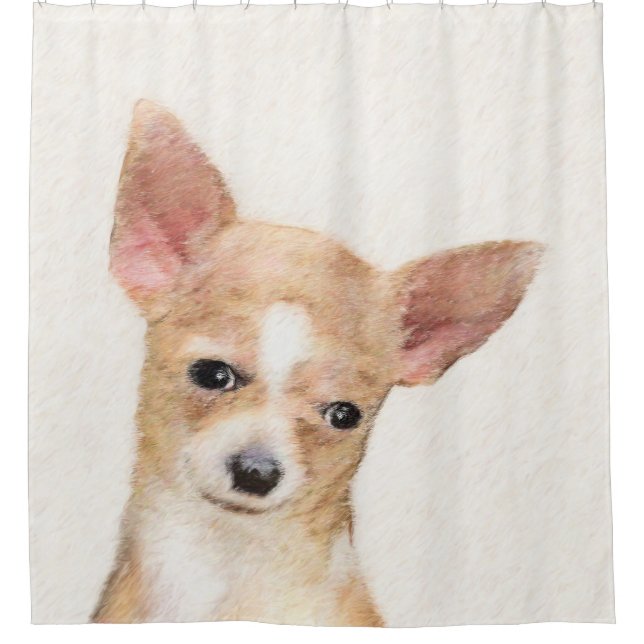 Rideaux De Douche Chihuahua Peinture - Cute Original Chien Art (Devant)