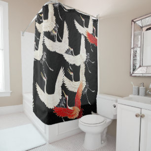 Rideaux De Douche Chinoiserie Grue volante Zen Minimaliste Kimono Ar