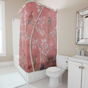 Rideaux De Douche Chinoiserie rose