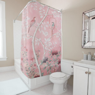 Rideaux De Douche Chinoiserie rose