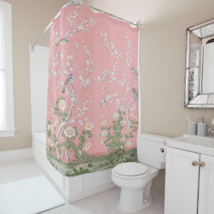 Rideaux De Douche Chinoiserie rose