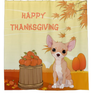 Rideaux De Douche Chiwawa de Tan de bon thanksgiving