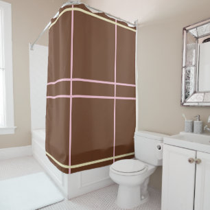 Rideaux De Douche Chocolat Fraise Vanille Motif géométrique