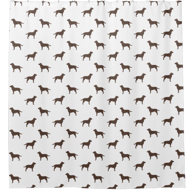 Rideaux De Douche Chocolat Labrador Retriever Silhouettes Motif (Devant)