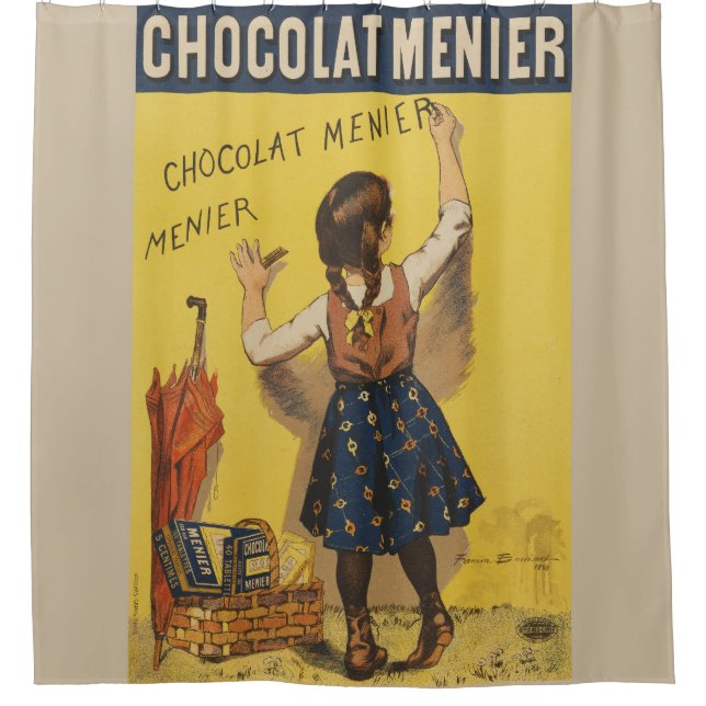 Rideaux De Douche Chocolat Menier Petite fille Mur écriture (Devant)