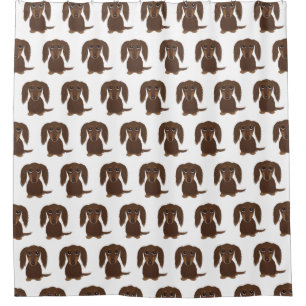 Rideaux De Douche Chocolat mignonne Longhé Brown Motif Dachshund