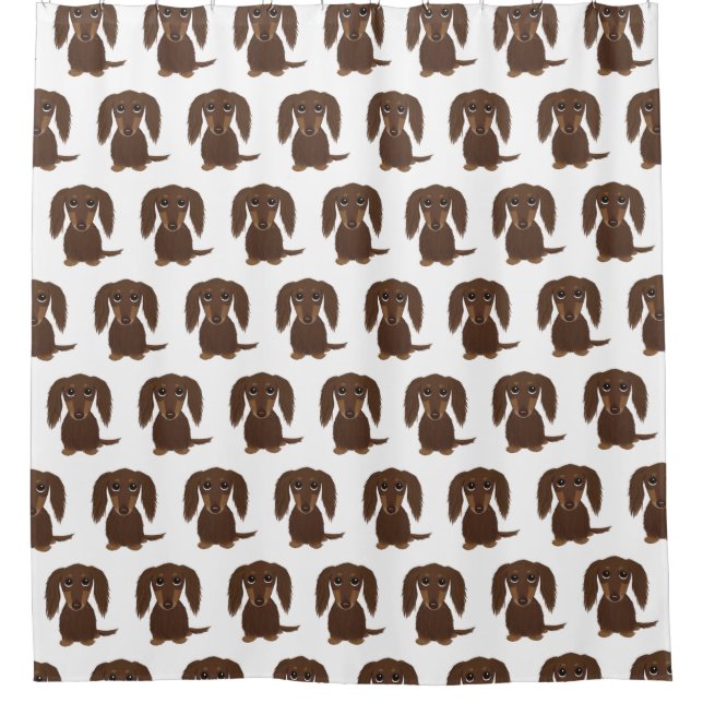 Rideaux De Douche Chocolat mignonne Longhé Brown Motif Dachshund (Devant)