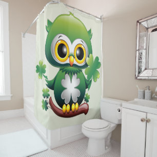 Rideaux De Douche Chouette Bébé Mignon St Patrick Dessin Animé